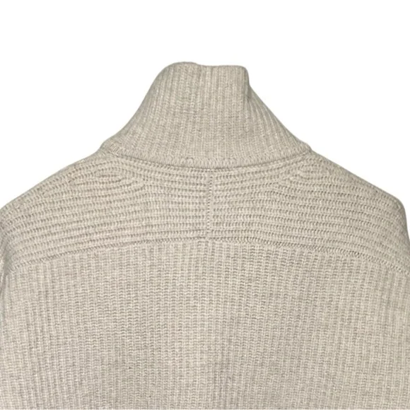 Everlane Cream Ribbed Half-Zip Turtleneck Sweater - Picture 4 of 9